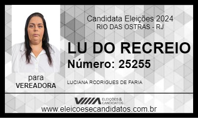 Candidato LU DO RECREIO 2024 - RIO DAS OSTRAS - Eleições