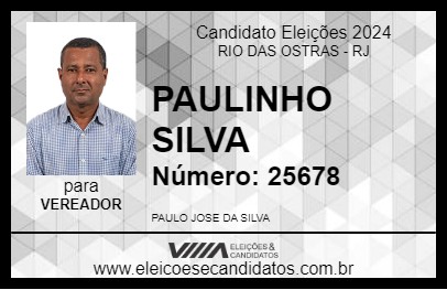 Candidato PAULINHO SILVA 2024 - RIO DAS OSTRAS - Eleições