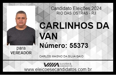 Candidato CARLINHOS DA VAN 2024 - RIO DAS OSTRAS - Eleições