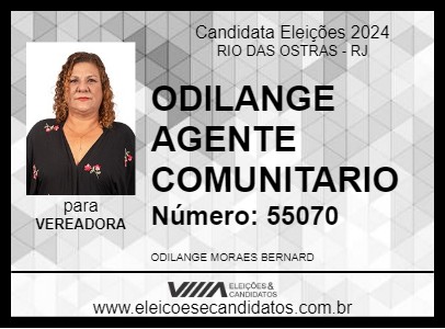 Candidato ODILANGE AGENTE COMUNITARIO 2024 - RIO DAS OSTRAS - Eleições