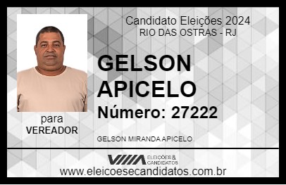 Candidato GELSON APICELO 2024 - RIO DAS OSTRAS - Eleições