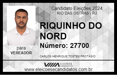 Candidato RIQUINHO DO NORD 2024 - RIO DAS OSTRAS - Eleições