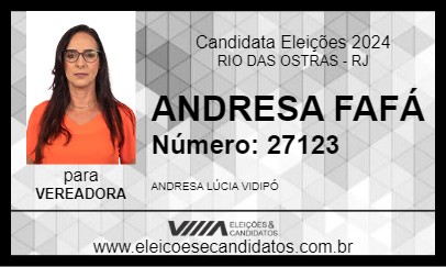 Candidato ANDRESA FAFÁ 2024 - RIO DAS OSTRAS - Eleições