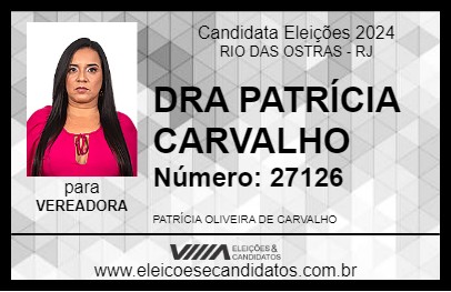 Candidato DRA PATRÍCIA CARVALHO 2024 - RIO DAS OSTRAS - Eleições