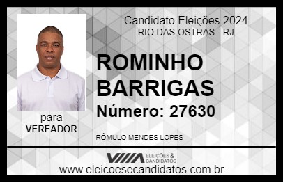 Candidato ROMINHO BARRIGAS 2024 - RIO DAS OSTRAS - Eleições