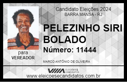 Candidato PELEZINHO SIRI BOLADO 2024 - BARRA MANSA - Eleições