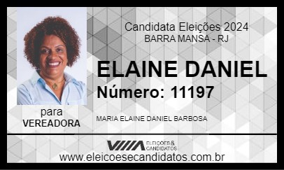 Candidato ELAINE DANIEL 2024 - BARRA MANSA - Eleições