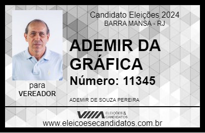 Candidato ADEMIR DA GRÁFICA 2024 - BARRA MANSA - Eleições