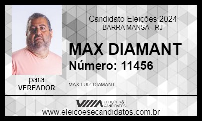 Candidato MAX DIAMANT 2024 - BARRA MANSA - Eleições