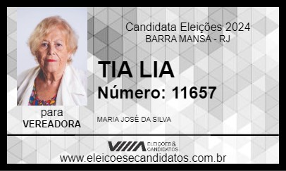 Candidato TIA LIA 2024 - BARRA MANSA - Eleições