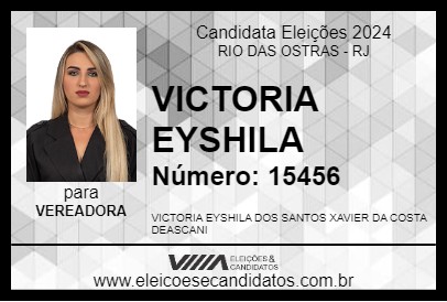 Candidato VICTORIA EYSHILA 2024 - RIO DAS OSTRAS - Eleições