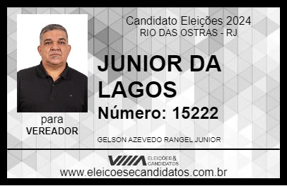 Candidato JUNIOR DA LAGOS 2024 - RIO DAS OSTRAS - Eleições