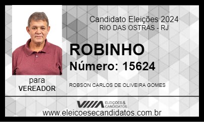 Candidato ROBINHO 2024 - RIO DAS OSTRAS - Eleições