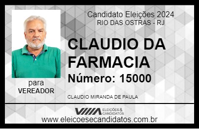 Candidato CLAUDIO DA FARMACIA 2024 - RIO DAS OSTRAS - Eleições