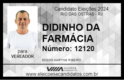 Candidato DIDINHO DA FARMÁCIA 2024 - RIO DAS OSTRAS - Eleições