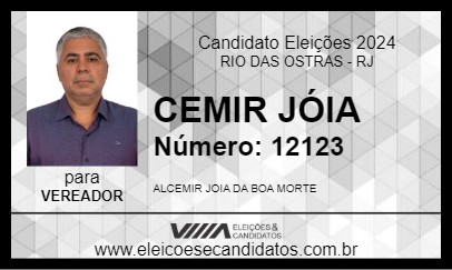 Candidato CEMIR JÓIA 2024 - RIO DAS OSTRAS - Eleições