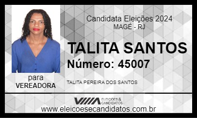 Candidato TALITA SANTOS 2024 - MAGÉ - Eleições