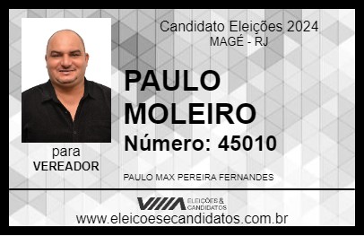 Candidato PAULO MOLEIRO 2024 - MAGÉ - Eleições