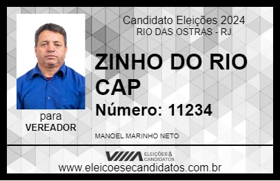 Candidato ZINHO DO RIO CAP 2024 - RIO DAS OSTRAS - Eleições