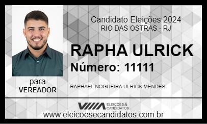 Candidato RAPHA ULRICK 2024 - RIO DAS OSTRAS - Eleições