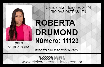 Candidato ROBERTA DRUMOND 2024 - RIO DAS OSTRAS - Eleições