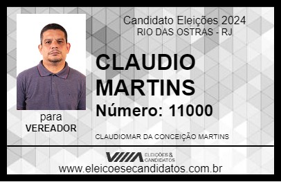 Candidato CLAUDIO MARTINS 2024 - RIO DAS OSTRAS - Eleições