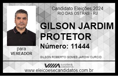 Candidato GILSON JARDIM PROTETOR 2024 - RIO DAS OSTRAS - Eleições