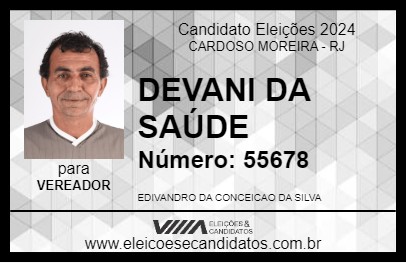 Candidato DEVANI DA SAÚDE 2024 - CARDOSO MOREIRA - Eleições