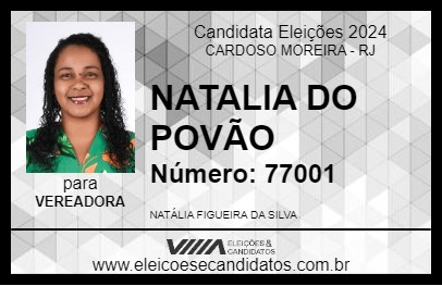 Candidato NATALIA DO POVÃO 2024 - CARDOSO MOREIRA - Eleições