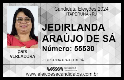 Candidato JEDIRLANDA ARAÚJO DE SÁ 2024 - ITAPERUNA - Eleições