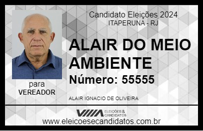 Candidato ALAIR DO MEIO AMBIENTE 2024 - ITAPERUNA - Eleições