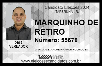 Candidato MARQUINHO DE RETIRO 2024 - ITAPERUNA - Eleições