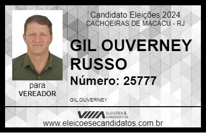 Candidato GIL OUVERNEY RUSSO 2024 - CACHOEIRAS DE MACACU - Eleições