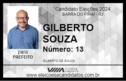 Candidato GILBERTO SOUZA 2024 - BARRA DO PIRAÍ - Eleições