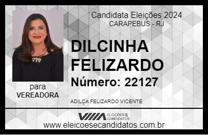 Candidato DILCINHA FELIZARDO 2024 - CARAPEBUS - Eleições