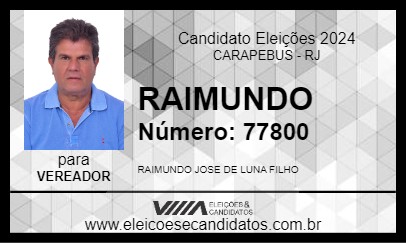 Candidato RAIMUNDO 2024 - CARAPEBUS - Eleições