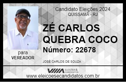 Candidato ZÉ CARLOS QUEBRA COCO 2024 - QUISSAMÃ - Eleições