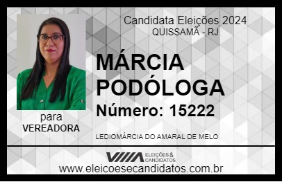 Candidato MÁRCIA PODÓLOGA 2024 - QUISSAMÃ - Eleições