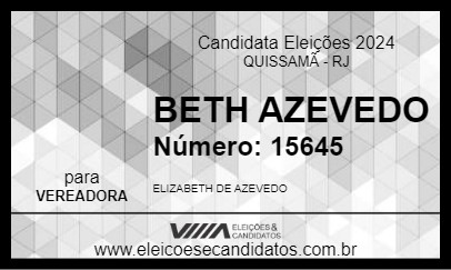 Candidato BETH AZEVEDO 2024 - QUISSAMÃ - Eleições