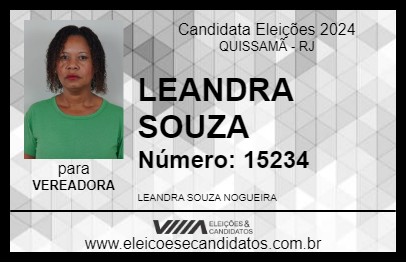 Candidato LEANDRA SOUZA 2024 - QUISSAMÃ - Eleições