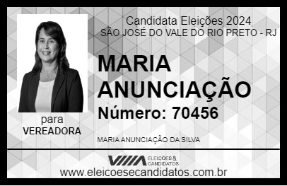 Candidato MARIA ANUNCIAÇÃO 2024 - SÃO JOSÉ DO VALE DO RIO PRETO - Eleições