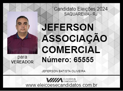 Candidato JEFERSON ASSOCIAÇÃO COMERCIAL 2024 - SAQUAREMA - Eleições