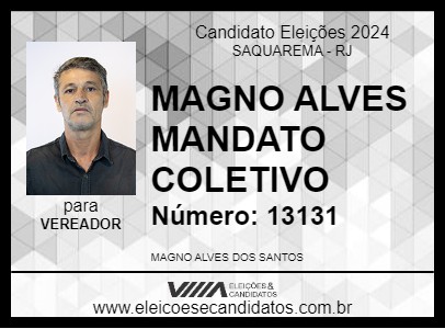 Candidato MAGNO ALVES MANDATO COLETIVO 2024 - SAQUAREMA - Eleições