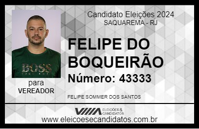 Candidato FELIPE DO BOQUEIRÃO 2024 - SAQUAREMA - Eleições