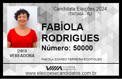 Candidato FABÍOLA RODRIGUES 2024 - ITATIAIA - Eleições