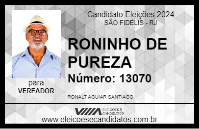 Candidato RONINHO DE PUREZA 2024 - SÃO FIDÉLIS - Eleições