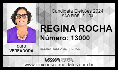 Candidato REGINA ROCHA 2024 - SÃO FIDÉLIS - Eleições