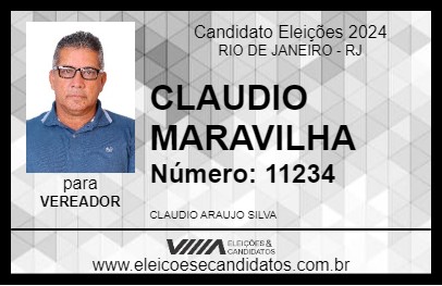 Candidato CLAUDIO MARAVILHA 2024 - RIO DE JANEIRO - Eleições