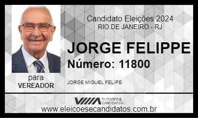 Candidato JORGE FELIPPE 2024 - RIO DE JANEIRO - Eleições