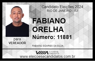 Candidato FABIANO ORELHA 2024 - RIO DE JANEIRO - Eleições